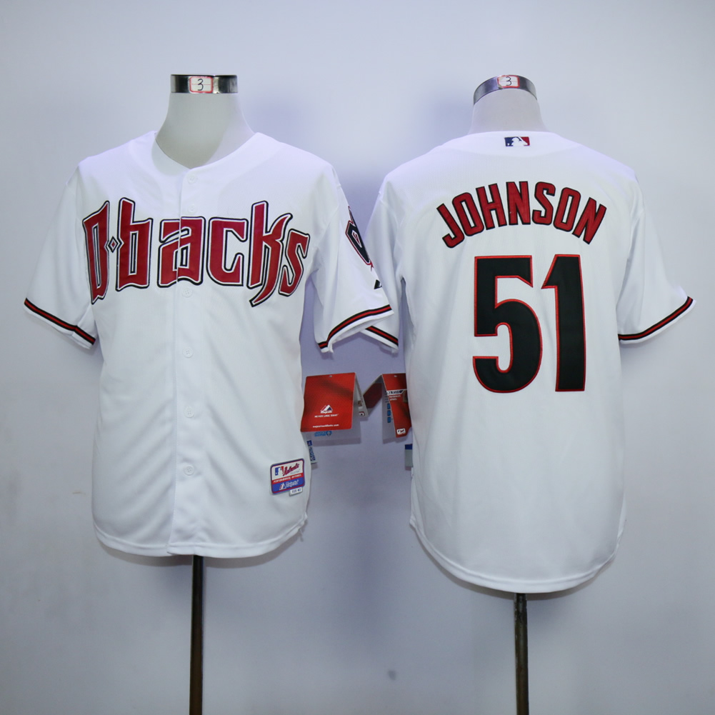 Men Arizona Diamondback #51 Johnson White MLB Jerseys1->women mlb jersey->Women Jersey